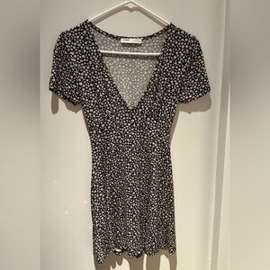 Floral Black and White Dress